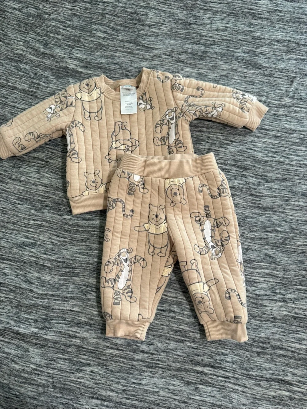 Disney Beige Winnie the Pooh Quilted Baby Set